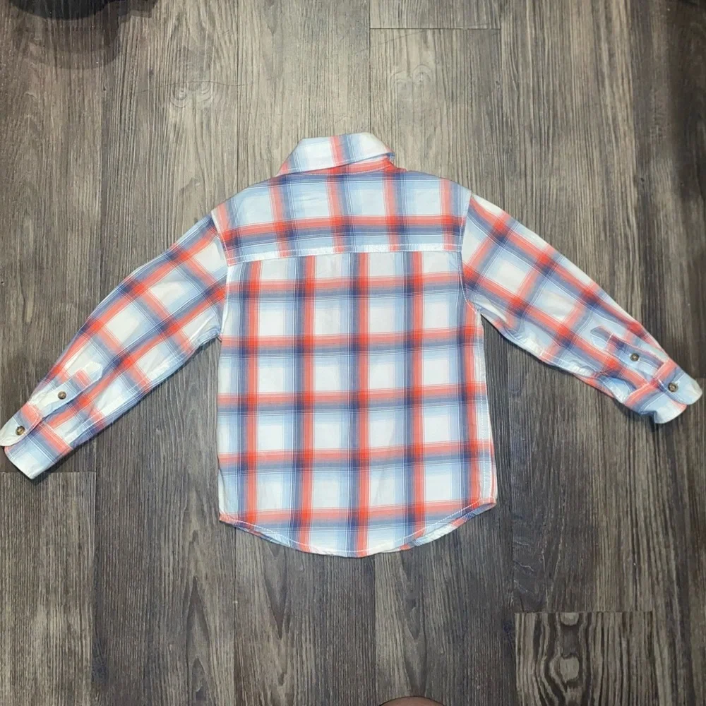 Carters Boys Long Sleeve Plaid Button Down Shirt Size 2T